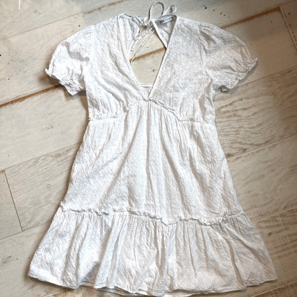 (SOLD!!! Do not buy)(Not For Sale)Zara | Boho Plunge Neck Open back Tier dress - Picture 2 of 7